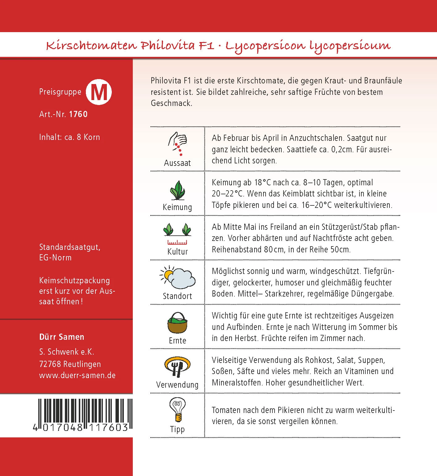 Kirschtomate Philovita F1 | Kirschtomatensamen Von Dürr Samen – Bild 2