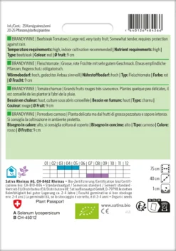Fleischtomate Brandywine | BIO Fleischtomatensamen Von Sativa Rheinau