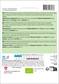 Tomate Ruthje Ks | BIO Tomatensamen Von Sativa Rheinau