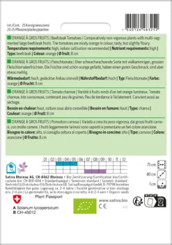 Fleischtomate Orange À Gros Fruits | BIO Fleischtomatensamen Von Sativa Rheinau