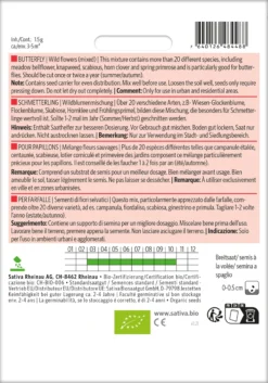 Wildblumenmischung Schmetterling | BIO Wildblumensamen Von Sativa Rheinau