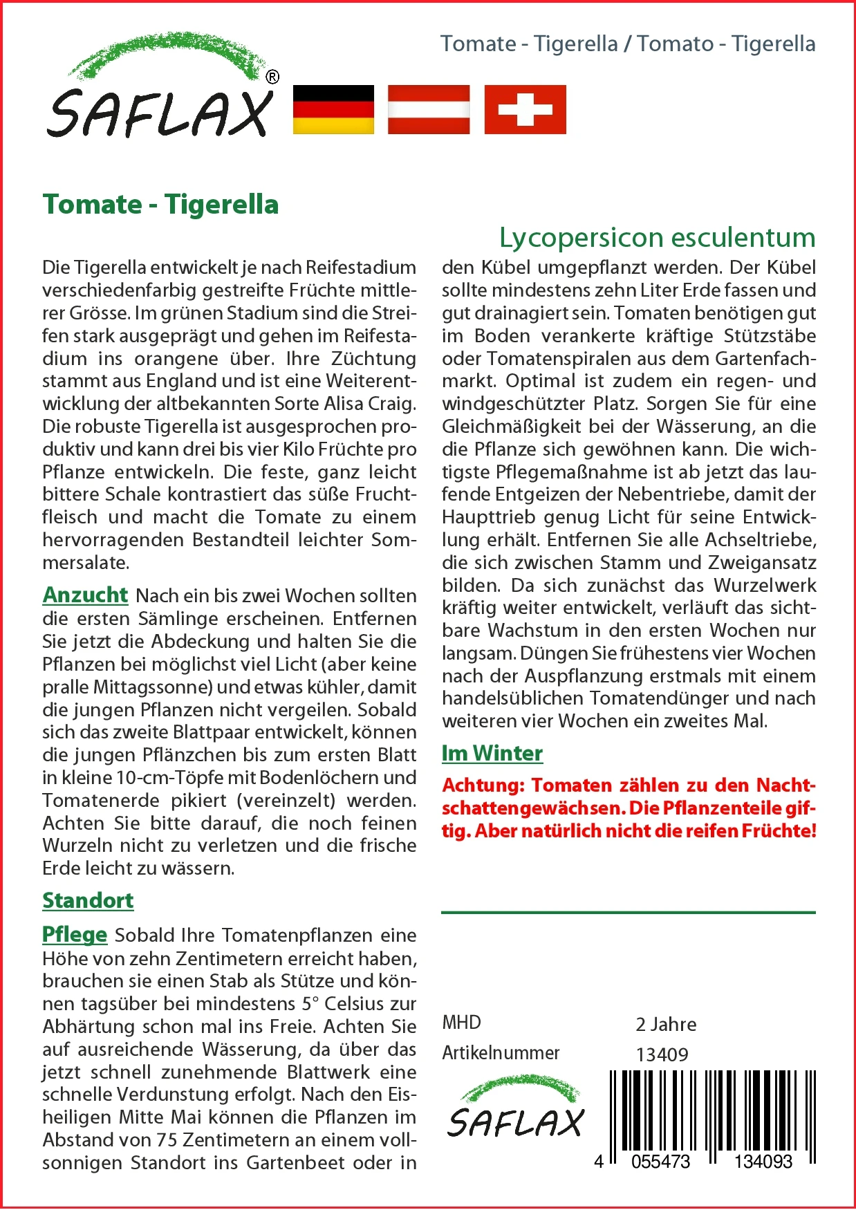 Tomate Tigerella | Tomatensamen Von Saflax – Bild 2