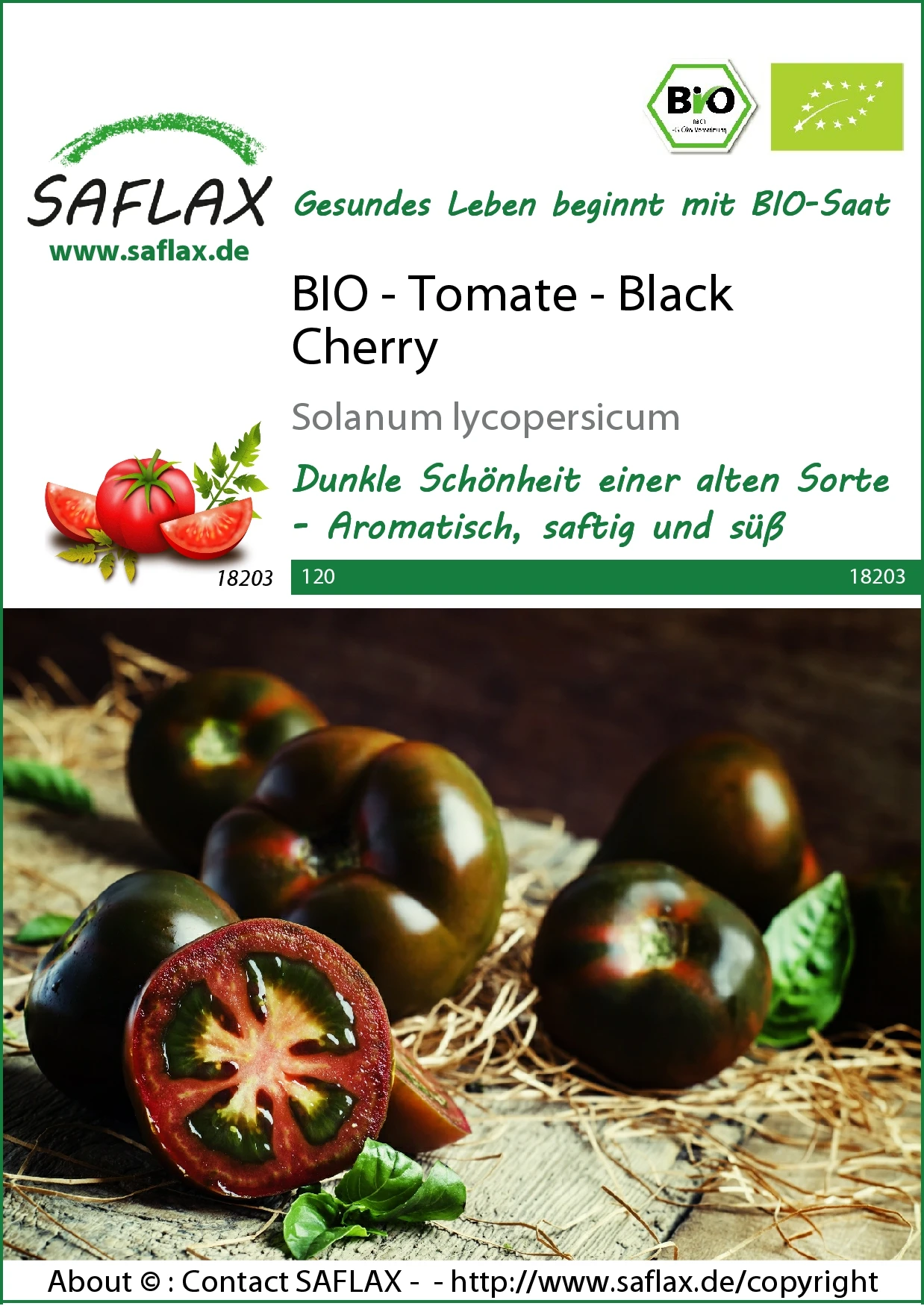 Tomate Black Cherry | BIO Tomatensamen Von Saflax
