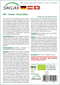 Tomate Green Zebra | BIO Tomatensamen Von Saflax