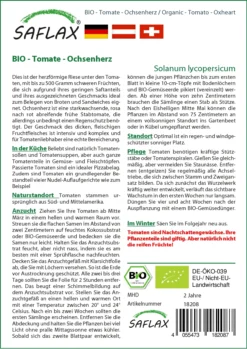 Tomate Ochsenherz | BIO Tomatensamen Von Saflax
