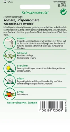 Tomate Grappelina F1-Hybride | Strauchtomatensamen Von Samen Pfann