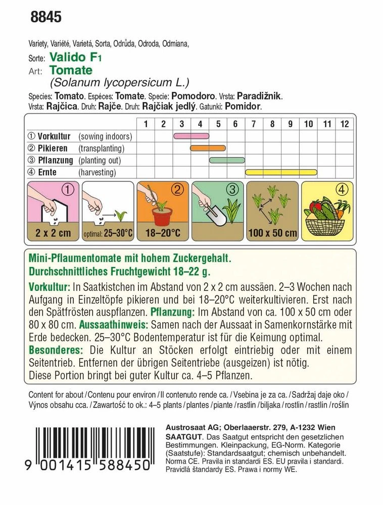 Pflaumentomate Valido F1 | Pflaumentomatensamen Von Austrosaat