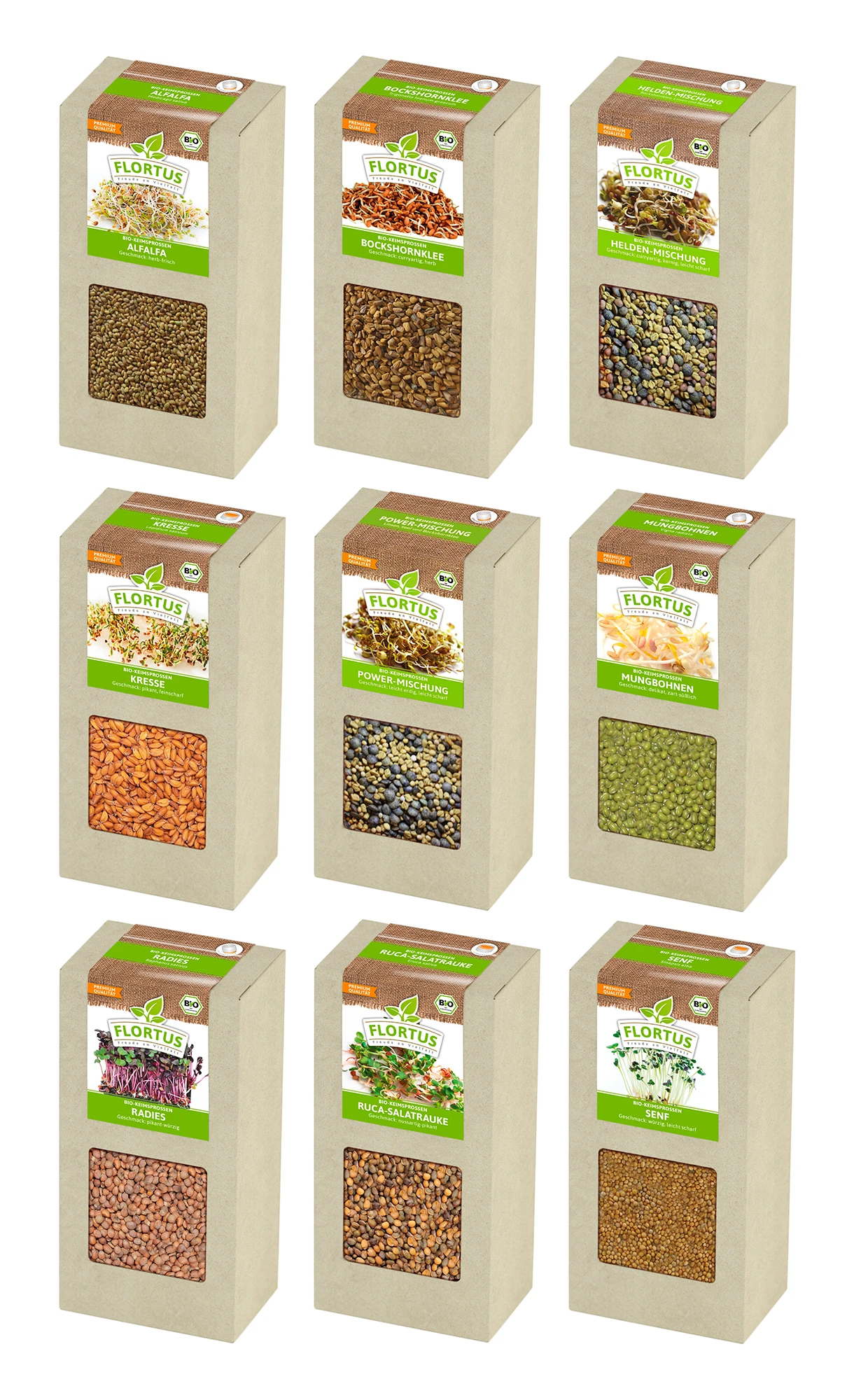 Keimsprossen Set Mit 9 Sorten (1,8 Kg) | BIO Keimsprossen Von FLORTUS – Bild 3