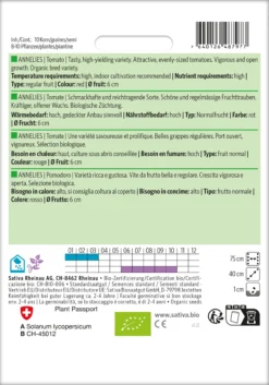 Tomate Annelies | BIO Stabtomatensamen Von Sativa Rheinau