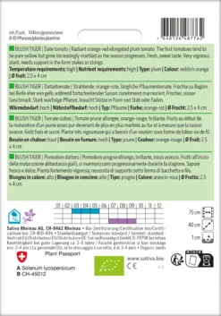 Datteltomate Blush Tiger | BIO Stabtomatensamen Von Sativa Rheinau