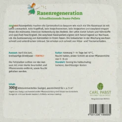 Rasenregeneration Pellets Schnellkeimende Gräser (300 G) | Blumensamenmischung Von Grüne Fee