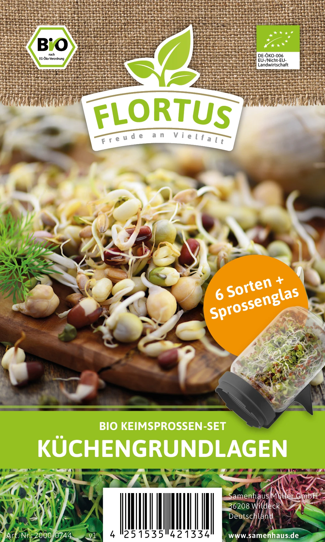 Keimsprossen Anzuchtset - Küchengrundlage (6 Sorten) | BIO Keimsprossen Sets Von FLORTUS – Bild 3