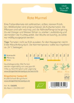 Wildtomate Rote Murmel | BIO Wildtomatensamen Von Bingenheimer Saatgut